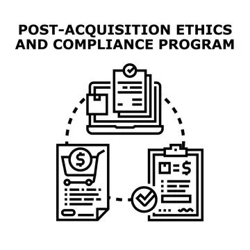 Post acquisition ethics and compliance program 库存插图