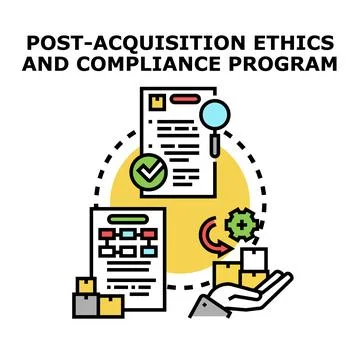 Post acquisition ethics and compliance program managing business Stock Illustration