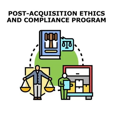 Post acquisition ethics and compliance program business Stock Illustration