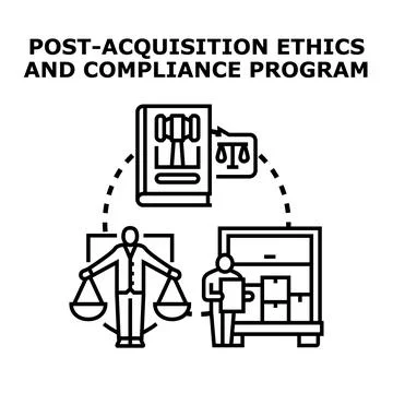 Post acquisition ethics and compliance program business Stock Illustration