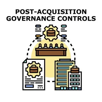 Post acquisition governance controls managing business integration Stock Illustration