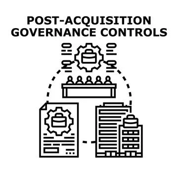 Post acquisition governance controls managing business integration Stock Illustration