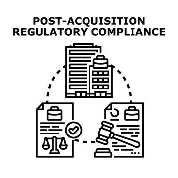 Post acquisition regulatory compliance process vector illustration Stock Illustration