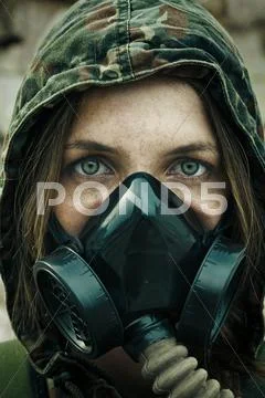 Post apocalypse female survivor Stock Photos