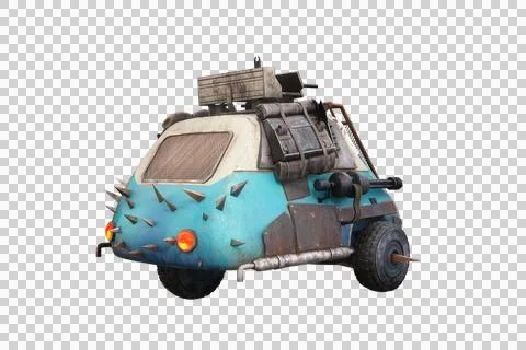 Post Apocalyptic 3-Wheeler Stock Illustration