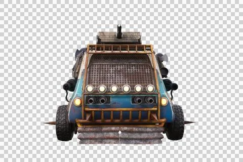 Post Apocalyptic 3-Wheeler Stock Illustration