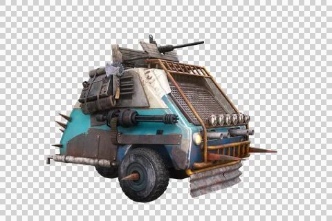 Post Apocalyptic 3-Wheeler Stock Illustration
