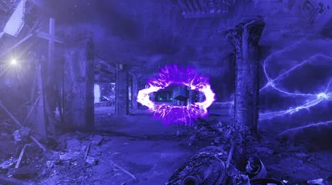Post apocalyptic scene Stock Illustration