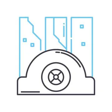 Post apocalyptic technology line icon, outline symbol, vector illustration Ilustración de archivo