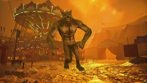 Post-Apocalyptic Werewolf Park Dance Stock Footage 321672604