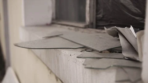 Post apocalyptic world after nuclear war. Live behind broken windows. Stock Footage 115276514