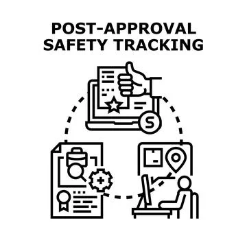 Post approval safety tracking data management process Stock Illustration