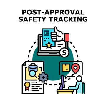 Post approval safety tracking data management process Stock Illustration