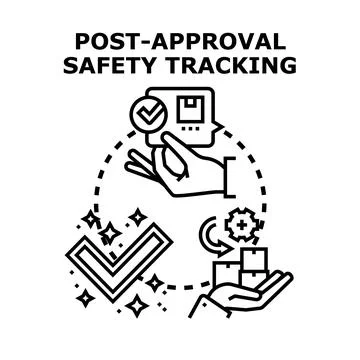Post approval safety tracking system concept illustration Stock Illustration