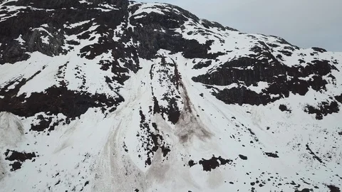 Post Avalanche drone footage Stock Footage 95004443