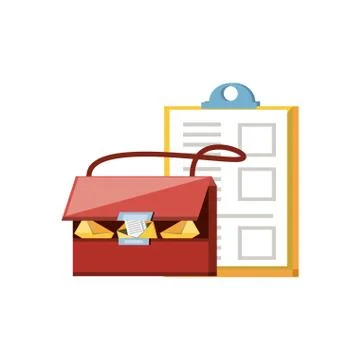 Post bag handle with clipboard Illustration