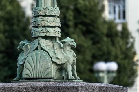 Post base at the Dragons bridge Foto stock