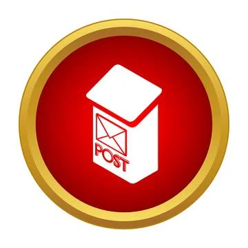 Post box delivering mail and correspondence icon Ilustração Stock