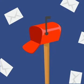 Post box delivery vector courier occupation letterbox carrier mailing package Ilustração Stock