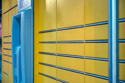 Post box at german post office Stock Photos