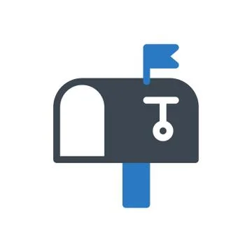 Post box glyph colour icon Stock Illustration