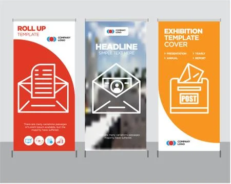 Post box, ID and mail, Email roll up Illustrazione stock