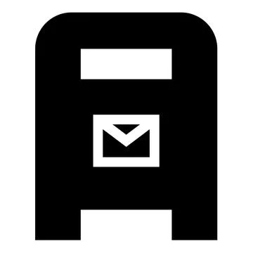 Post box mail postal letterbox mailbox icon black color vector illustration.. Stock Illustration