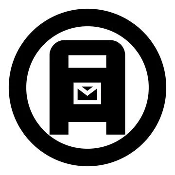 Post box mail postal letterbox mailbox icon in circle round black color vec.. イラスト素材