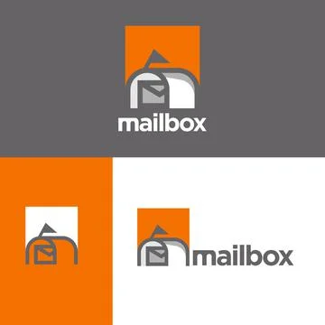 Post box messages mailbox logo design vector in modern style illustrations Stock Illustration