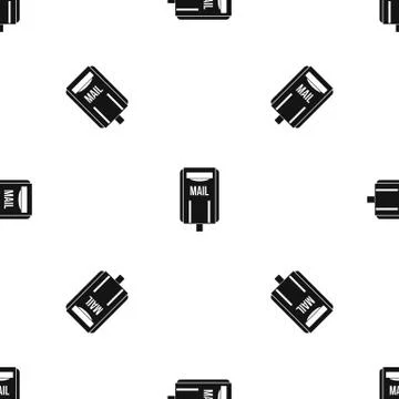 Post box pattern seamless black Stock Illustration