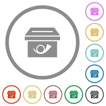 Post box solid flat icons with outlines イラスト素材
