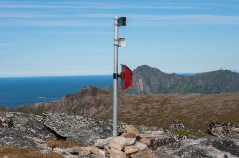 Post box on top of mountain in North Norway Stock Photos