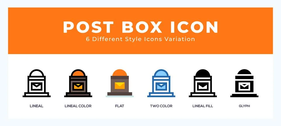 Post box vector icons designed. icon symbol set. Stock Illustration