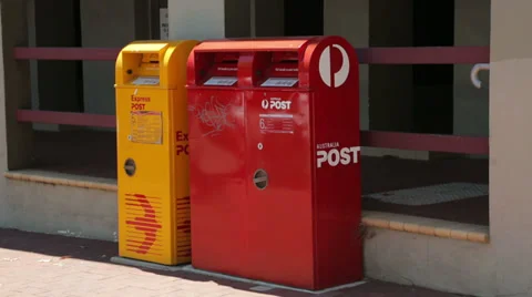Post boxes and express post along rokeby road, subiaco, perth, australia Stock Footage 37175130