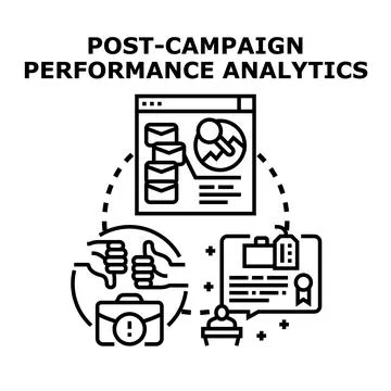Post campaign performance analytics process vector design Stock Illustration
