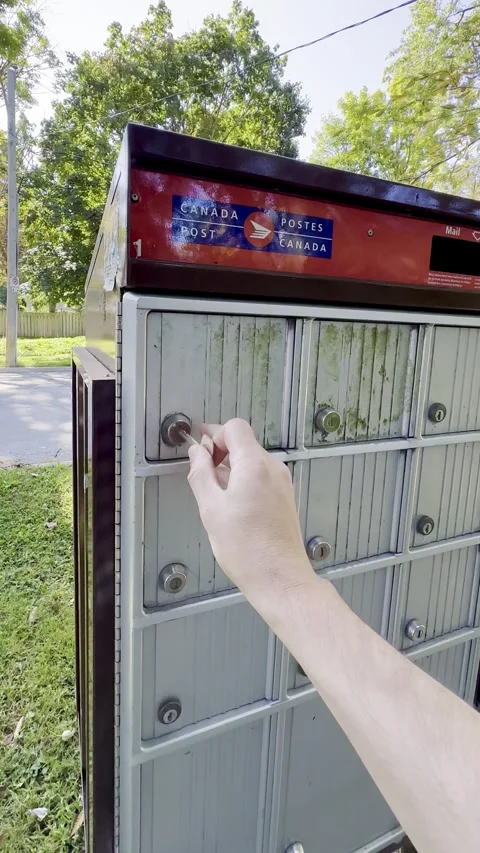 Post canada communal mail box Stock Footage 263003749