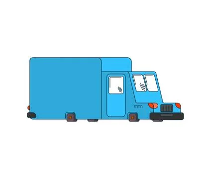 Post car cartoon style. mail delivery car vector illustration Illustration