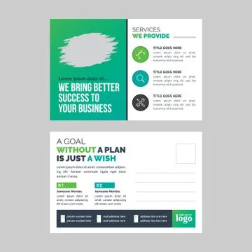 Post Card Design Template Stock Illustration