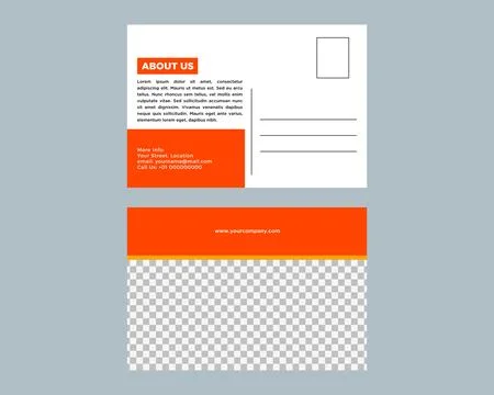 Post Card Design Vector Template Stock Illustration
