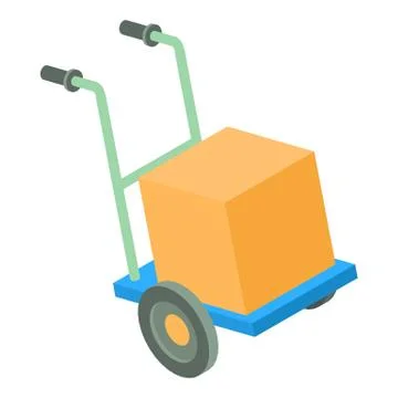 Post cart icon, isometric 3d style 스톡 일러스트