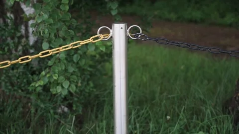 Post with chain to lock Stock Footage 141468394