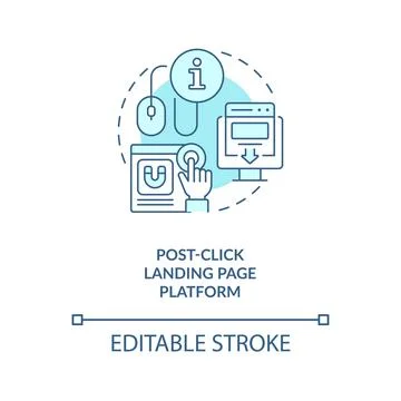 Post-click landing page platform turquoise concept icon Stockillustratie