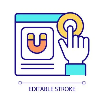 Post click optimization RGB color icon 스톡 일러스트