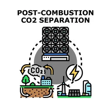 Post combustion carbon dioxide separation process icon Stock Illustration