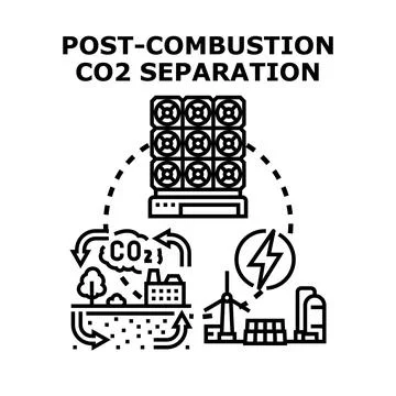 Post combustion carbon dioxide separation process icon Stock Illustration