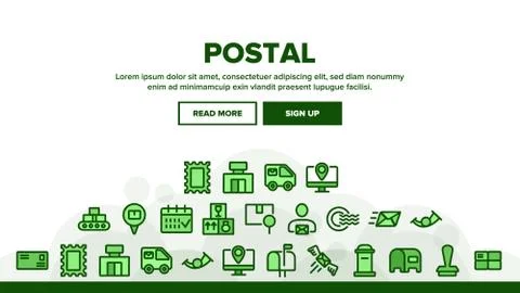 Post Company Landing Header Vector Stockillustratie