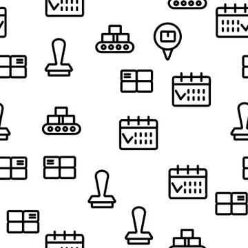 Post Company Vector Seamless Pattern Stock Illustration