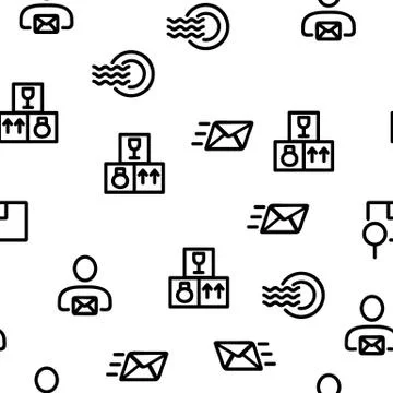 Post Company Vector Seamless Pattern Stock Illustration