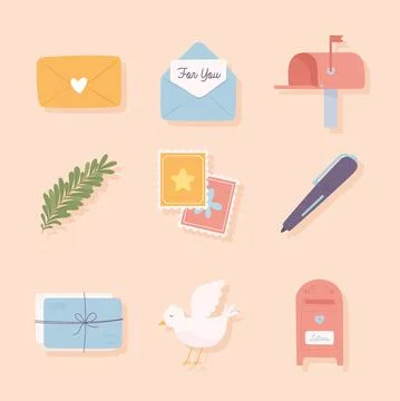 Post courier letters Illustration