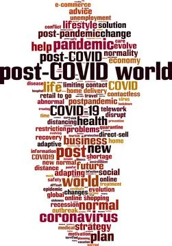 Post-COVID world word cloud Stock Illustration